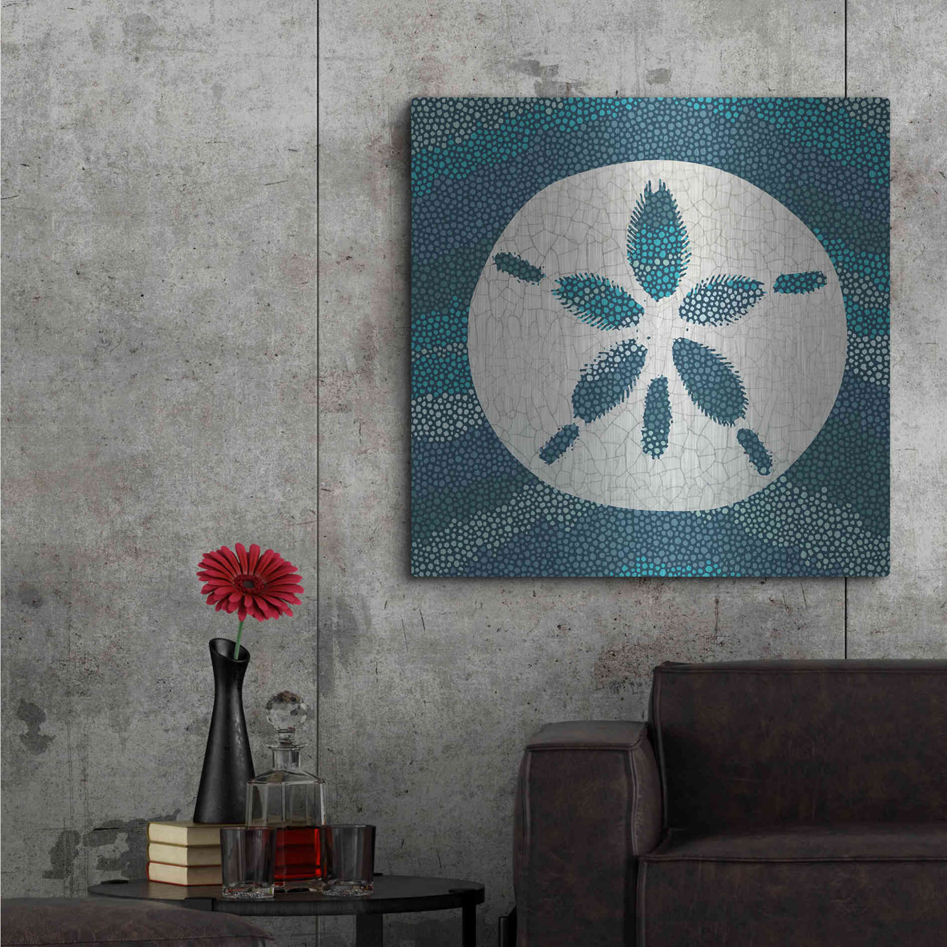 Luxe Metal Art 'Sea Glass' by Wild Apple Portfolio, Metal Wall Art,36x36