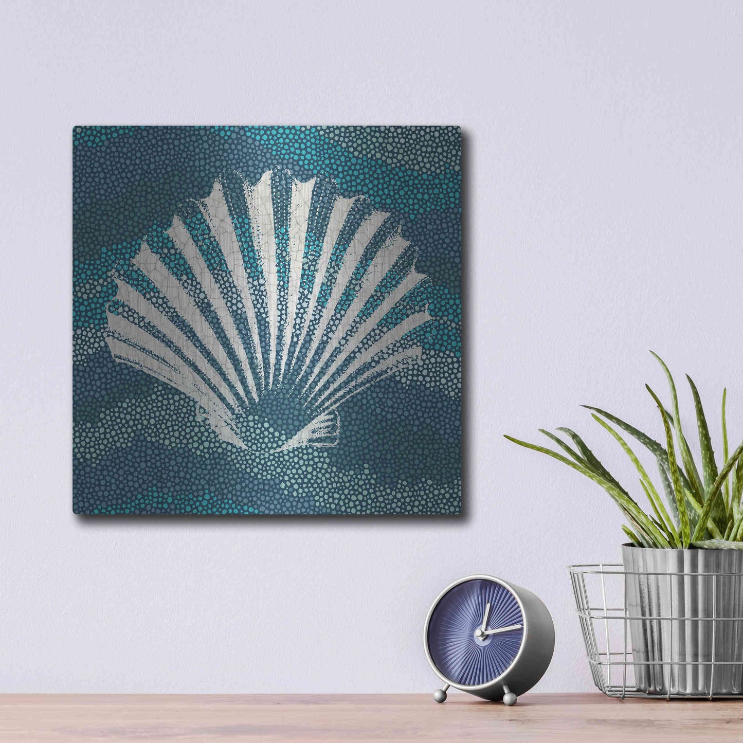 Luxe Metal Art 'Sea Glass I' by Wild Apple Portfolio, Metal Wall Art,12x12