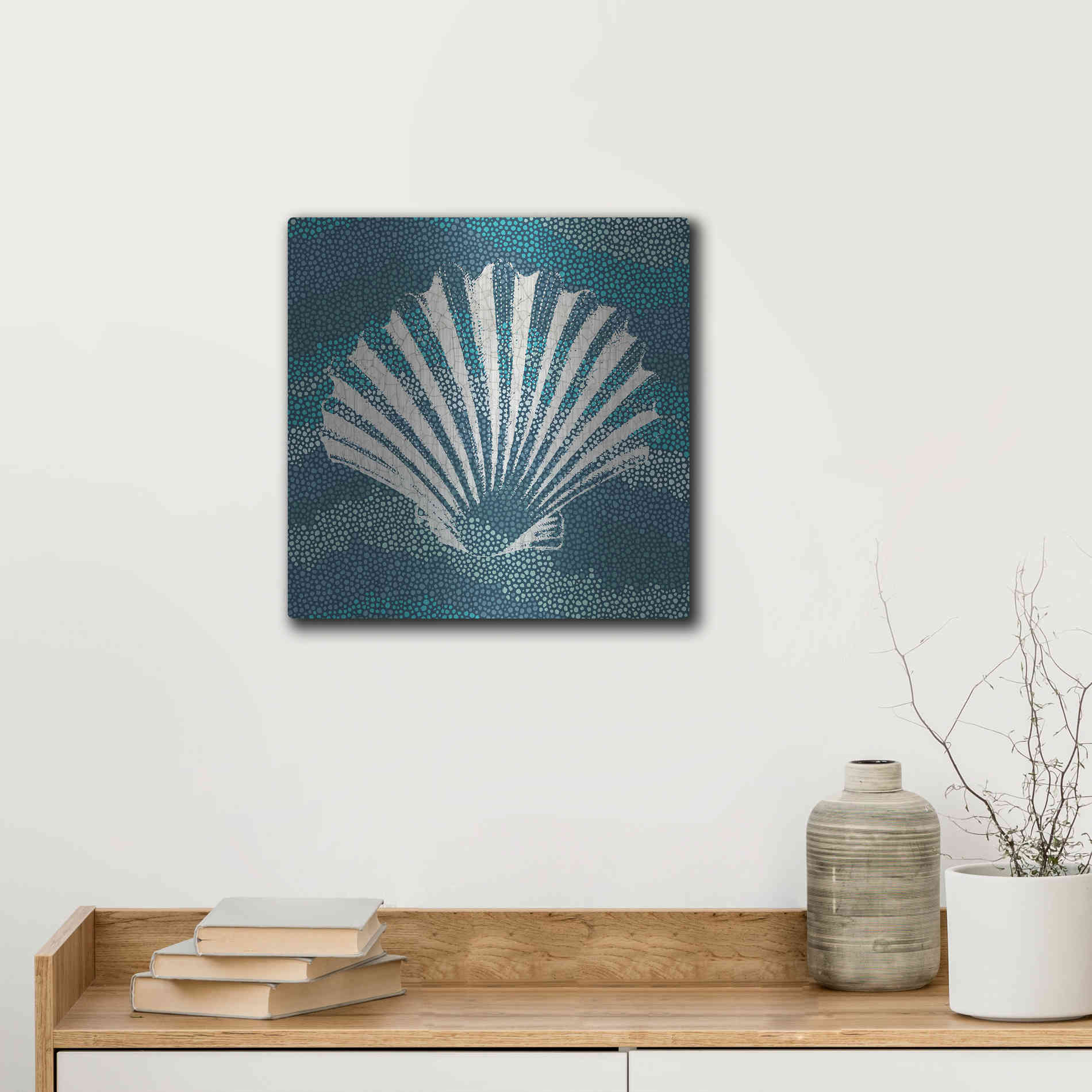 Luxe Metal Art 'Sea Glass I' by Wild Apple Portfolio, Metal Wall Art,12x12