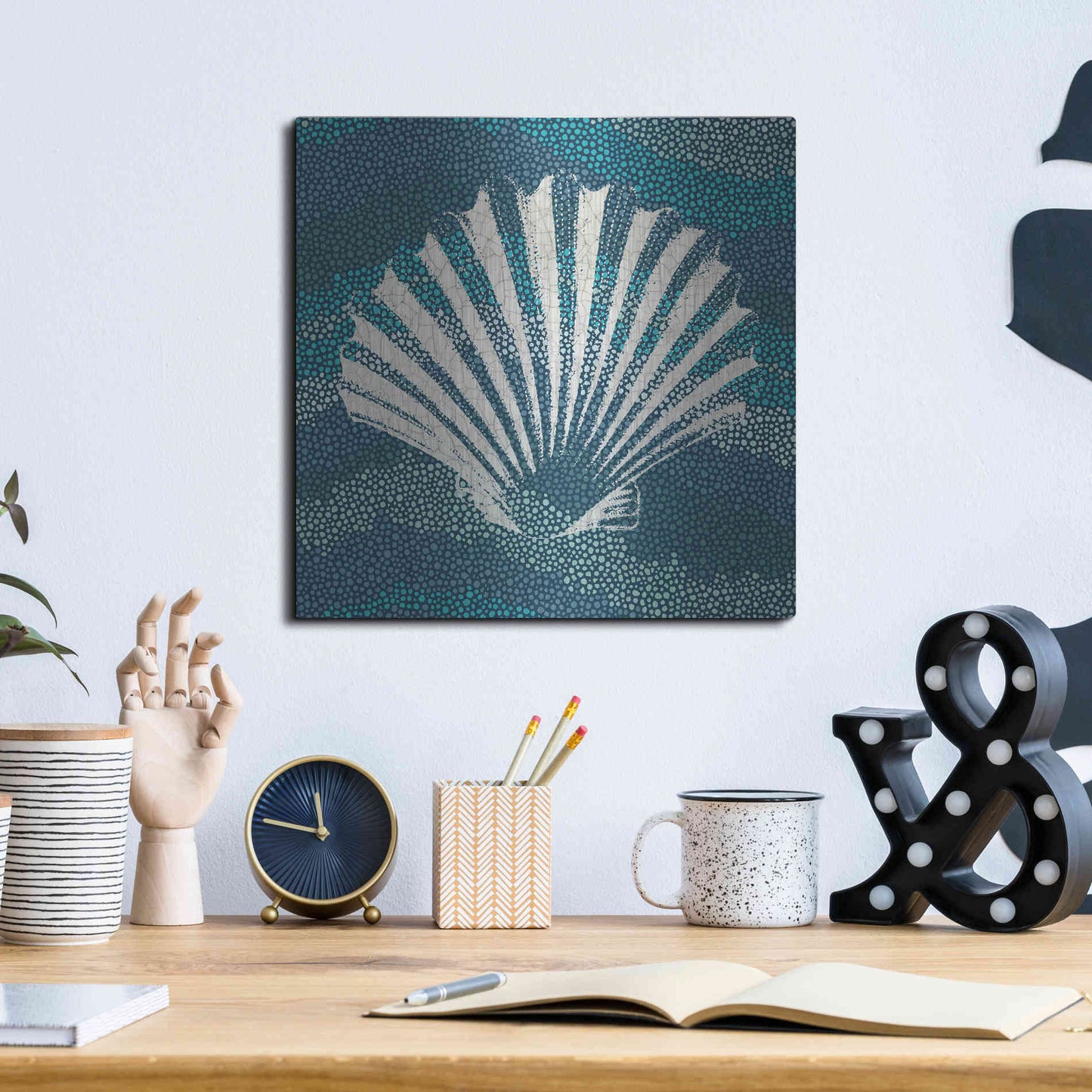 Luxe Metal Art 'Sea Glass I' by Wild Apple Portfolio, Metal Wall Art,12x12