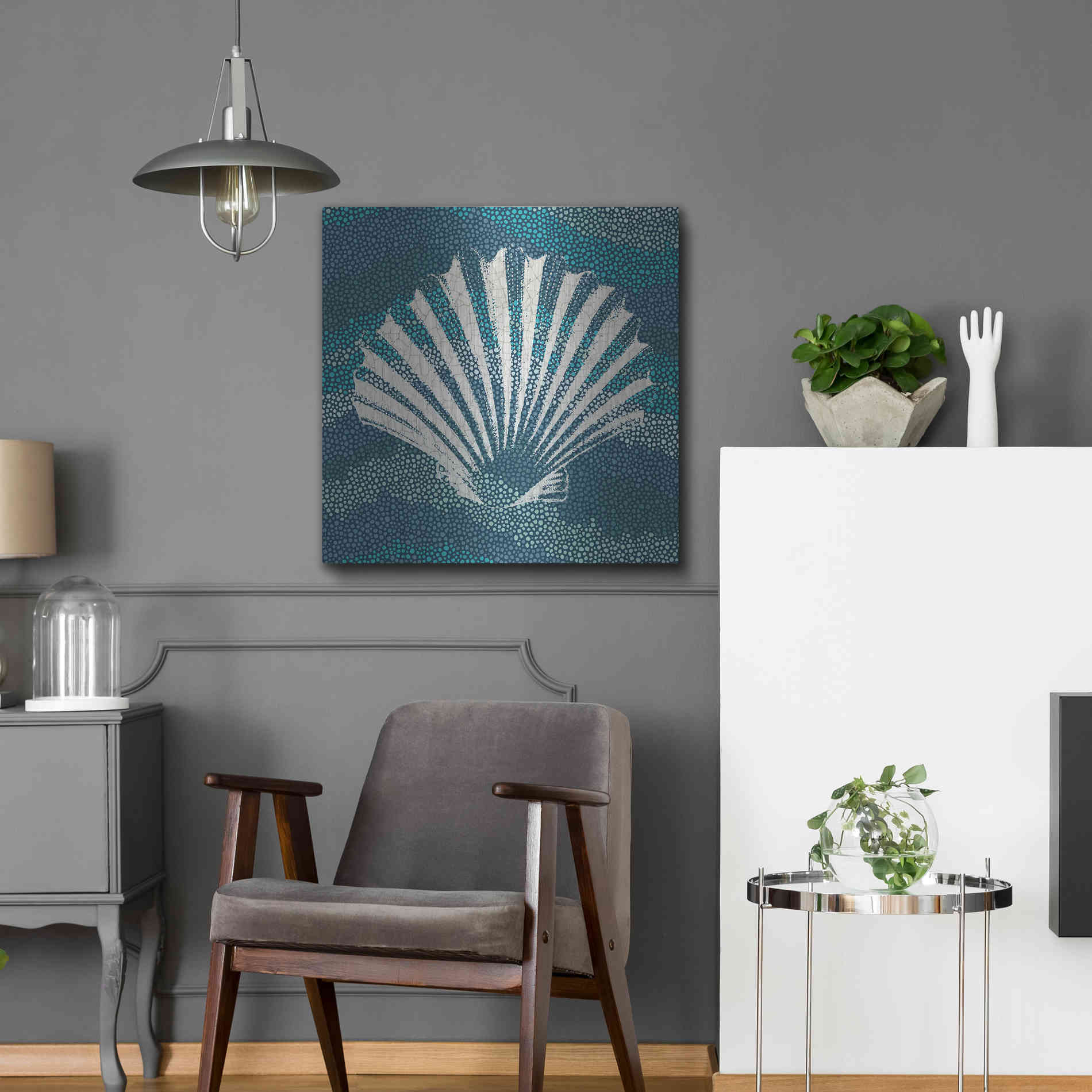 Luxe Metal Art 'Sea Glass I' by Wild Apple Portfolio, Metal Wall Art,24x24