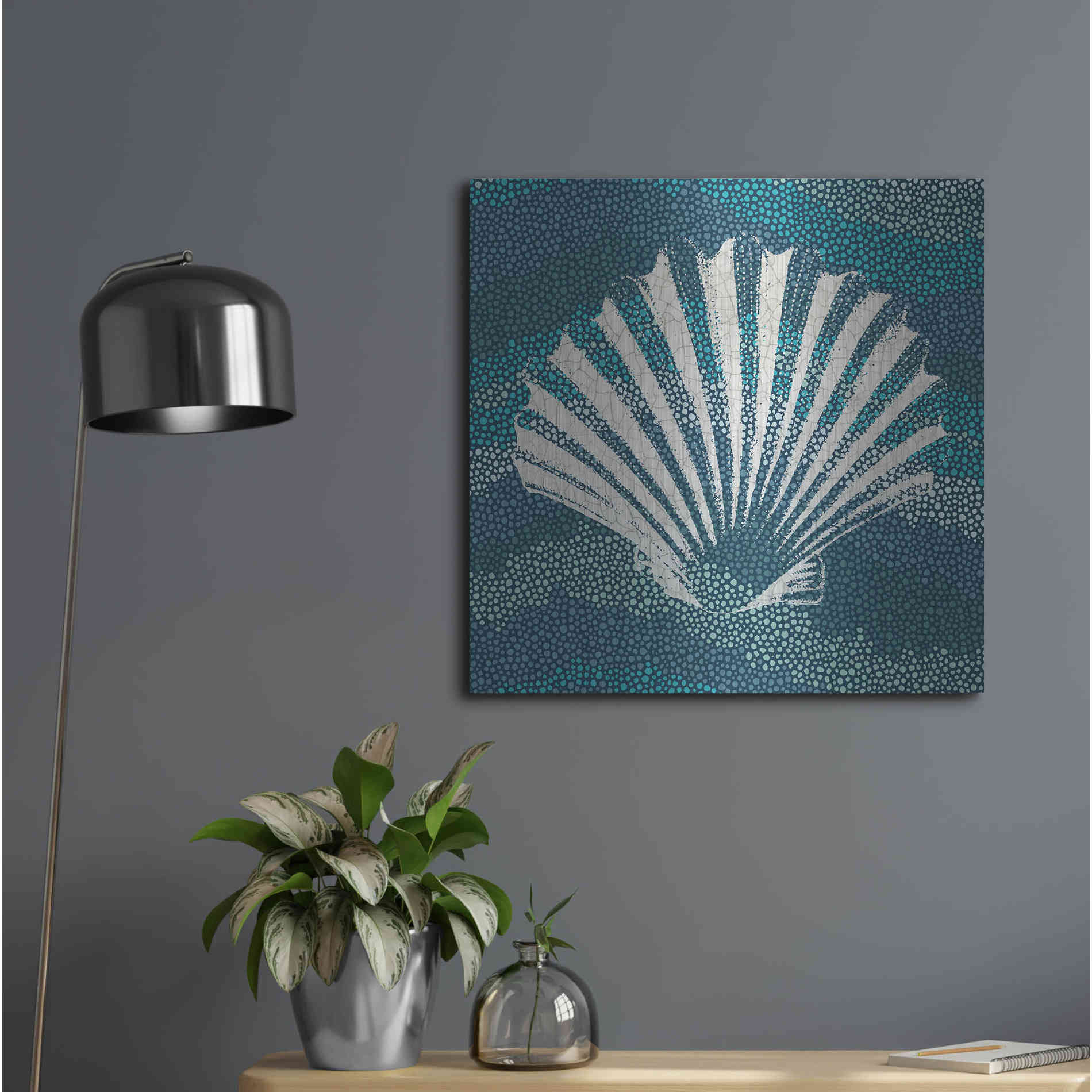 Luxe Metal Art 'Sea Glass I' by Wild Apple Portfolio, Metal Wall Art,24x24