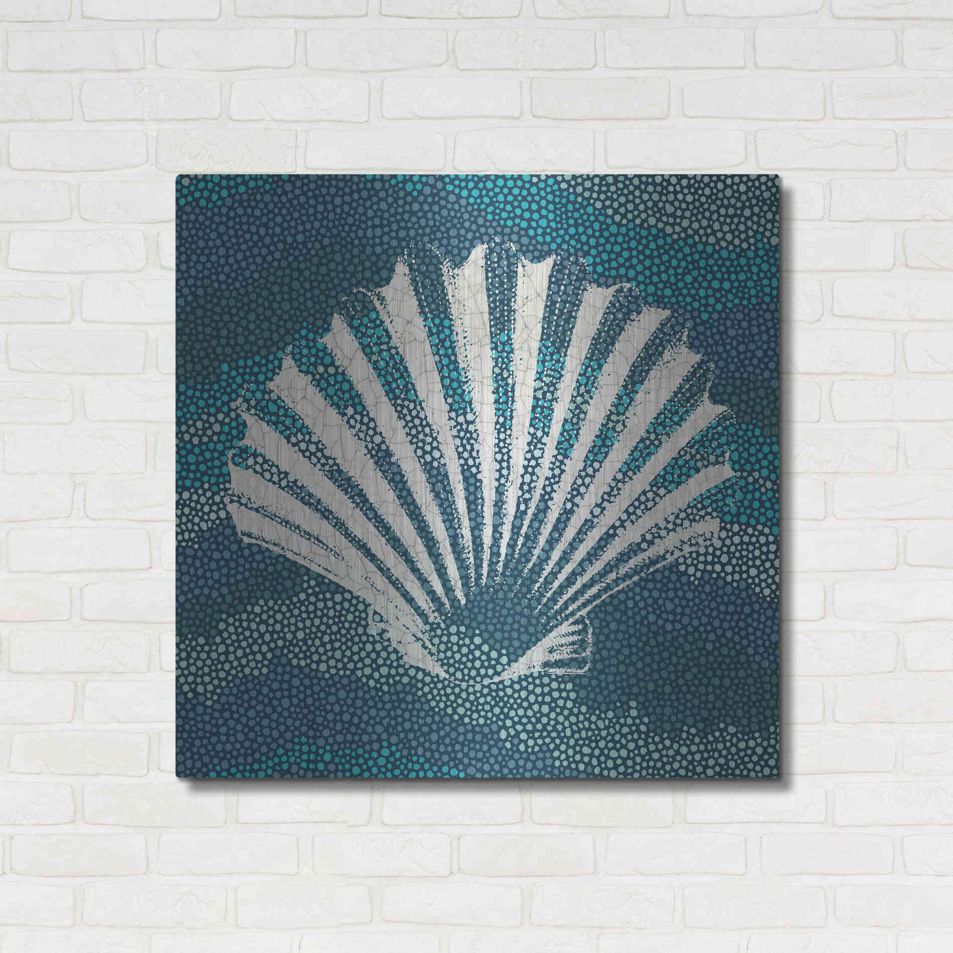 Luxe Metal Art 'Sea Glass I' by Wild Apple Portfolio, Metal Wall Art,36x36