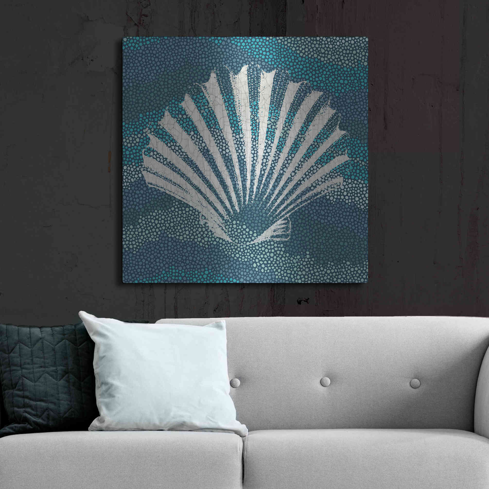 Luxe Metal Art 'Sea Glass I' by Wild Apple Portfolio, Metal Wall Art,36x36