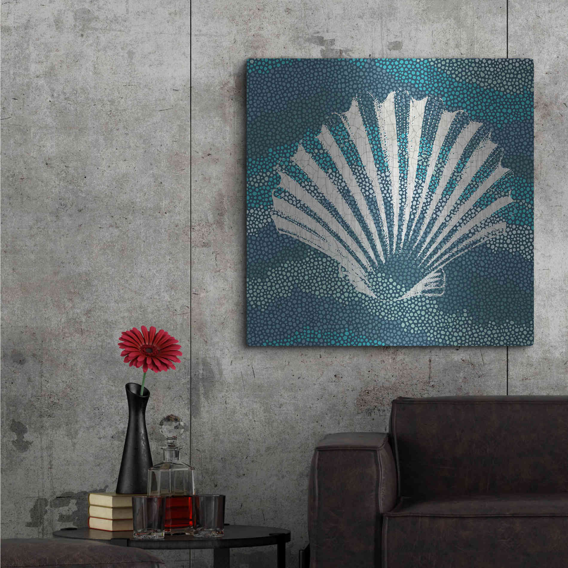 Luxe Metal Art 'Sea Glass I' by Wild Apple Portfolio, Metal Wall Art,36x36