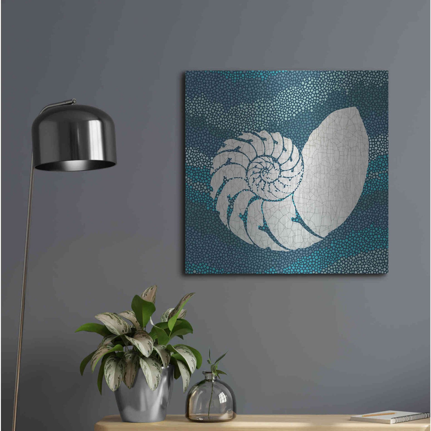 Luxe Metal Art 'Sea Glass III' by Wild Apple Portfolio, Metal Wall Art,24x24