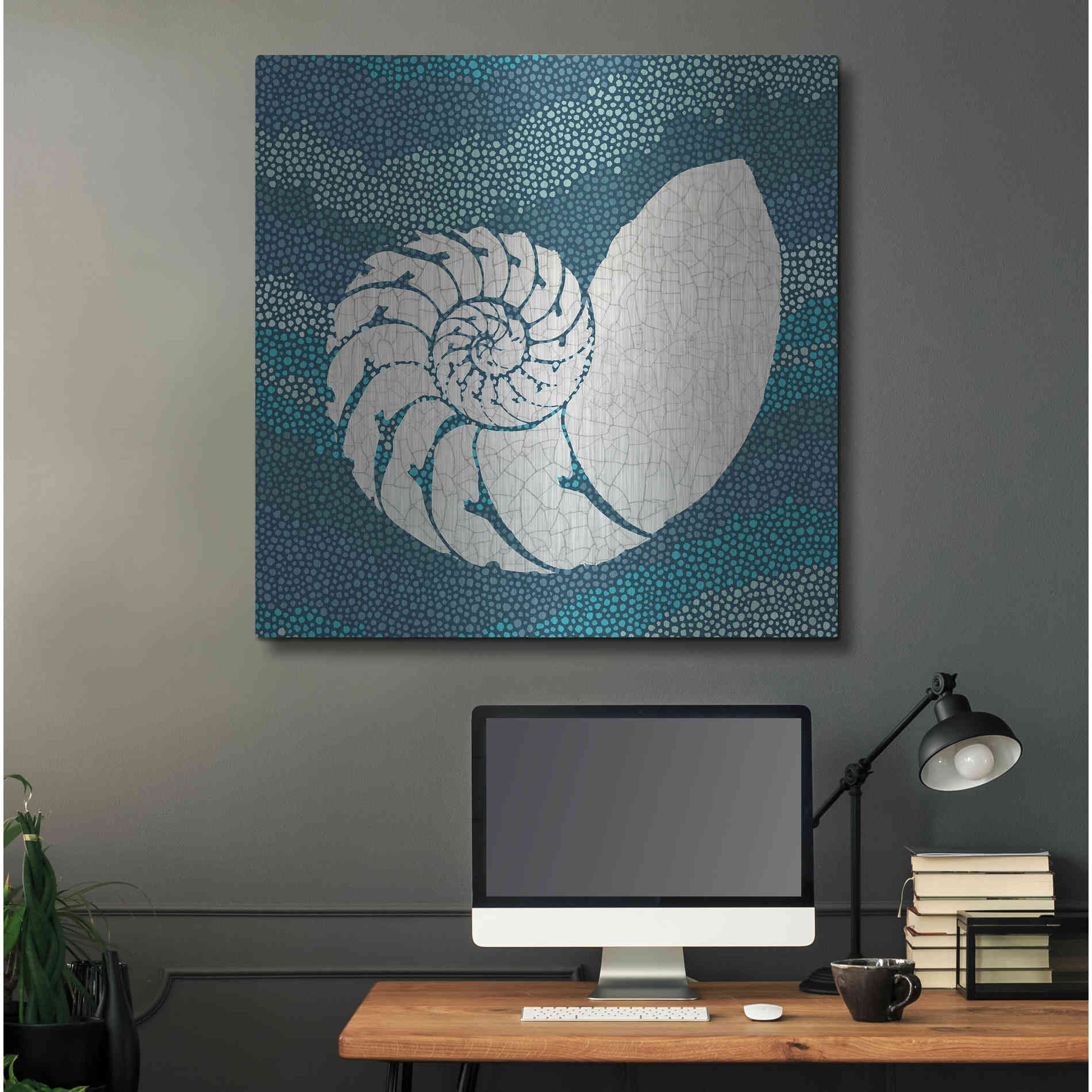 Luxe Metal Art 'Sea Glass III' by Wild Apple Portfolio, Metal Wall Art,36x36