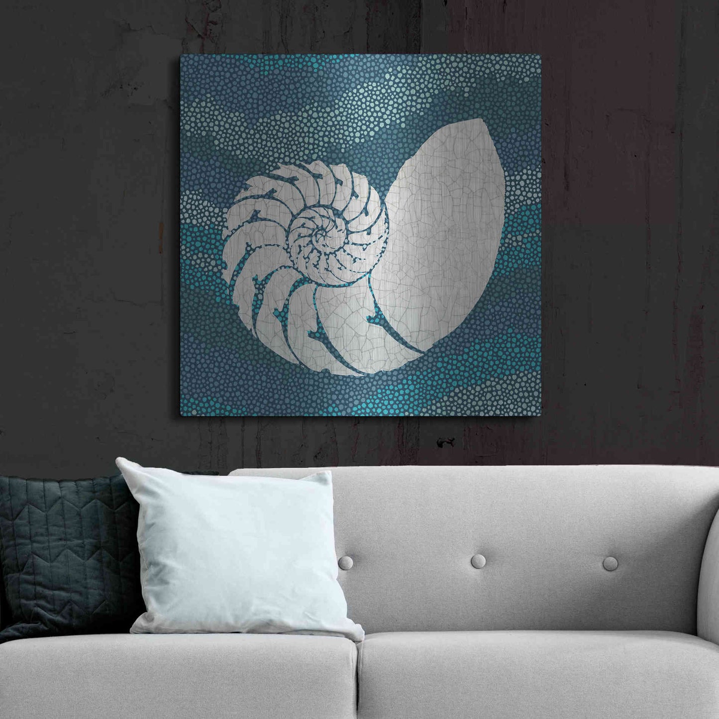 Luxe Metal Art 'Sea Glass III' by Wild Apple Portfolio, Metal Wall Art,36x36