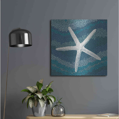 Luxe Metal Art 'Sea Glass IV' by Wild Apple Portfolio, Metal Wall Art,24x24