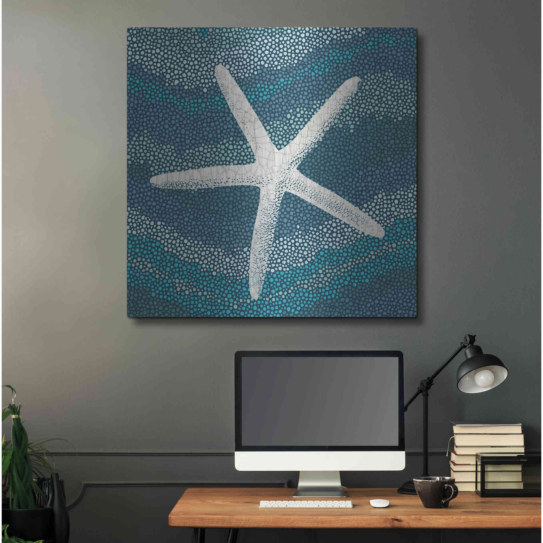 Luxe Metal Art 'Sea Glass IV' by Wild Apple Portfolio, Metal Wall Art,36x36