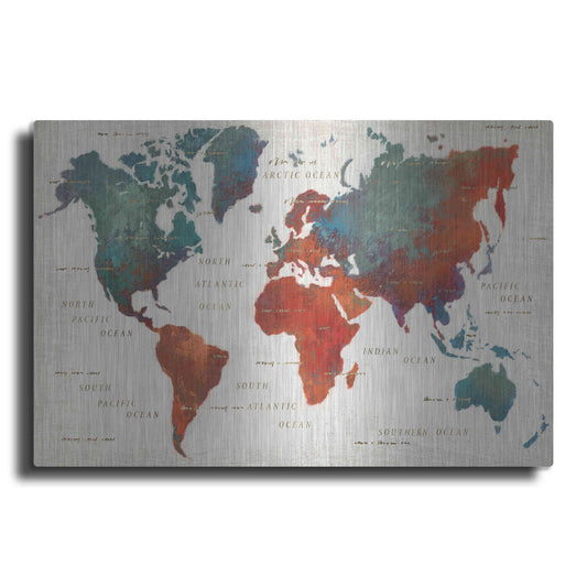 Luxe Metal Art 'Colorful World I' by James Wiens, Metal Wall Art