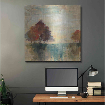 Luxe Metal Art 'Landscape Monotype II' by Silvia Vassileva, Metal Wall Art,36x36