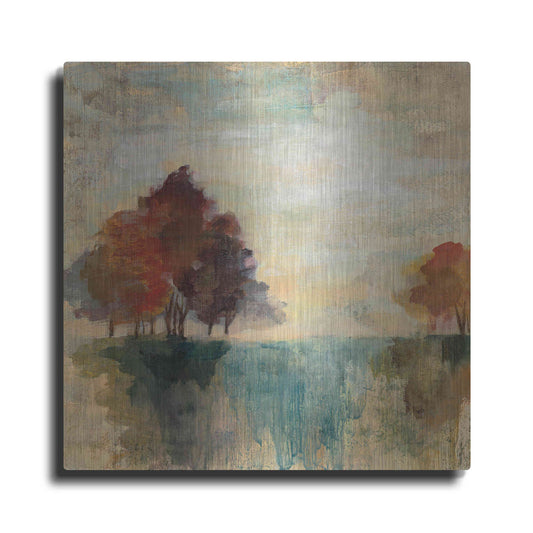 Luxe Metal Art 'Landscape Monotype II' by Silvia Vassileva, Metal Wall Art