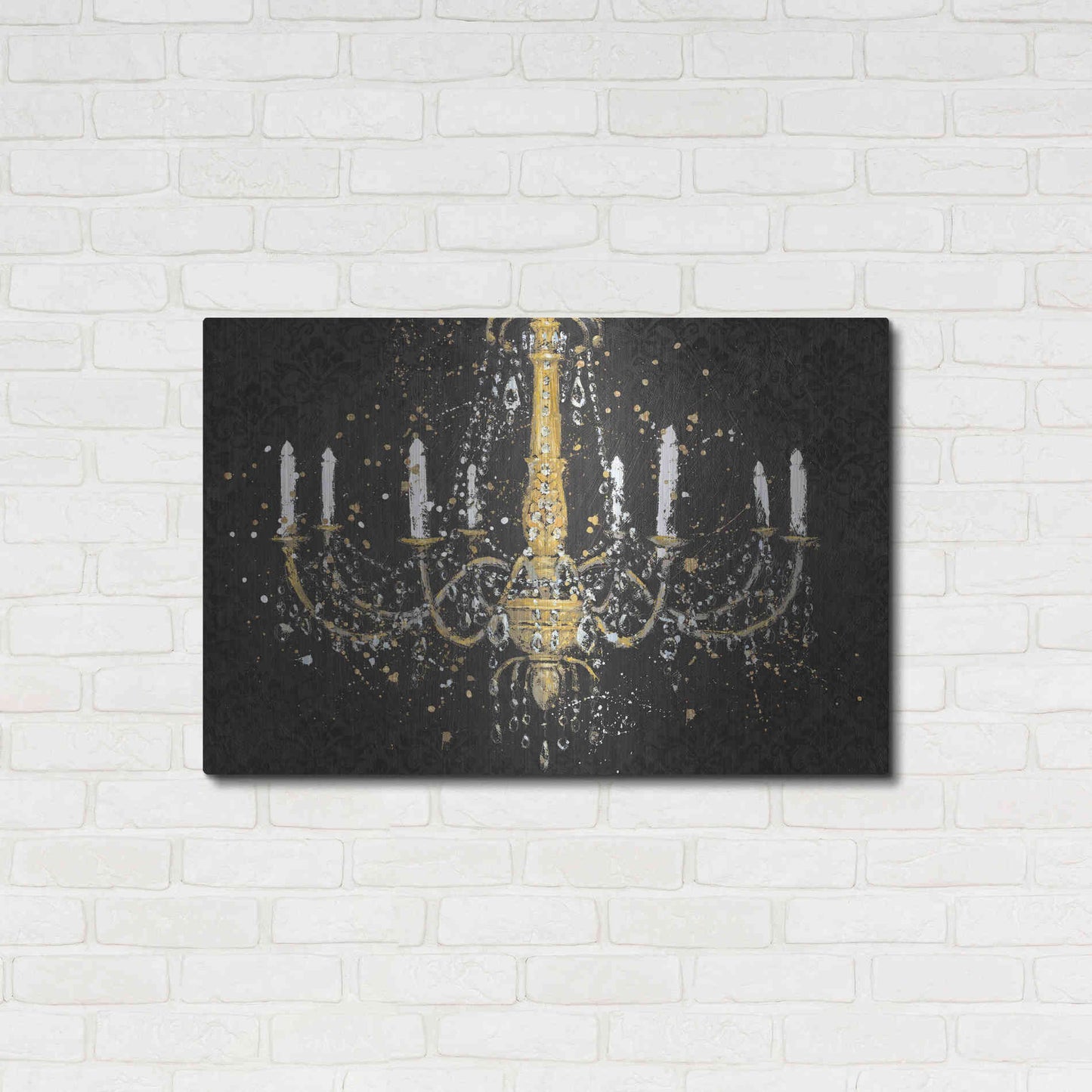 Luxe Metal Art 'Grand Chandelier Black I' by James Wiens, Metal Wall Art,36x24