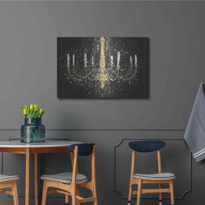 Luxe Metal Art 'Grand Chandelier Black I' by James Wiens, Metal Wall Art,36x24