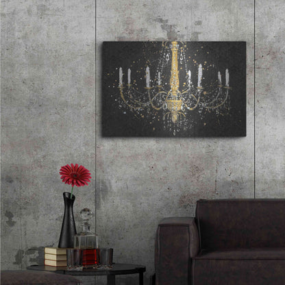 Luxe Metal Art 'Grand Chandelier Black I' by James Wiens, Metal Wall Art,36x24