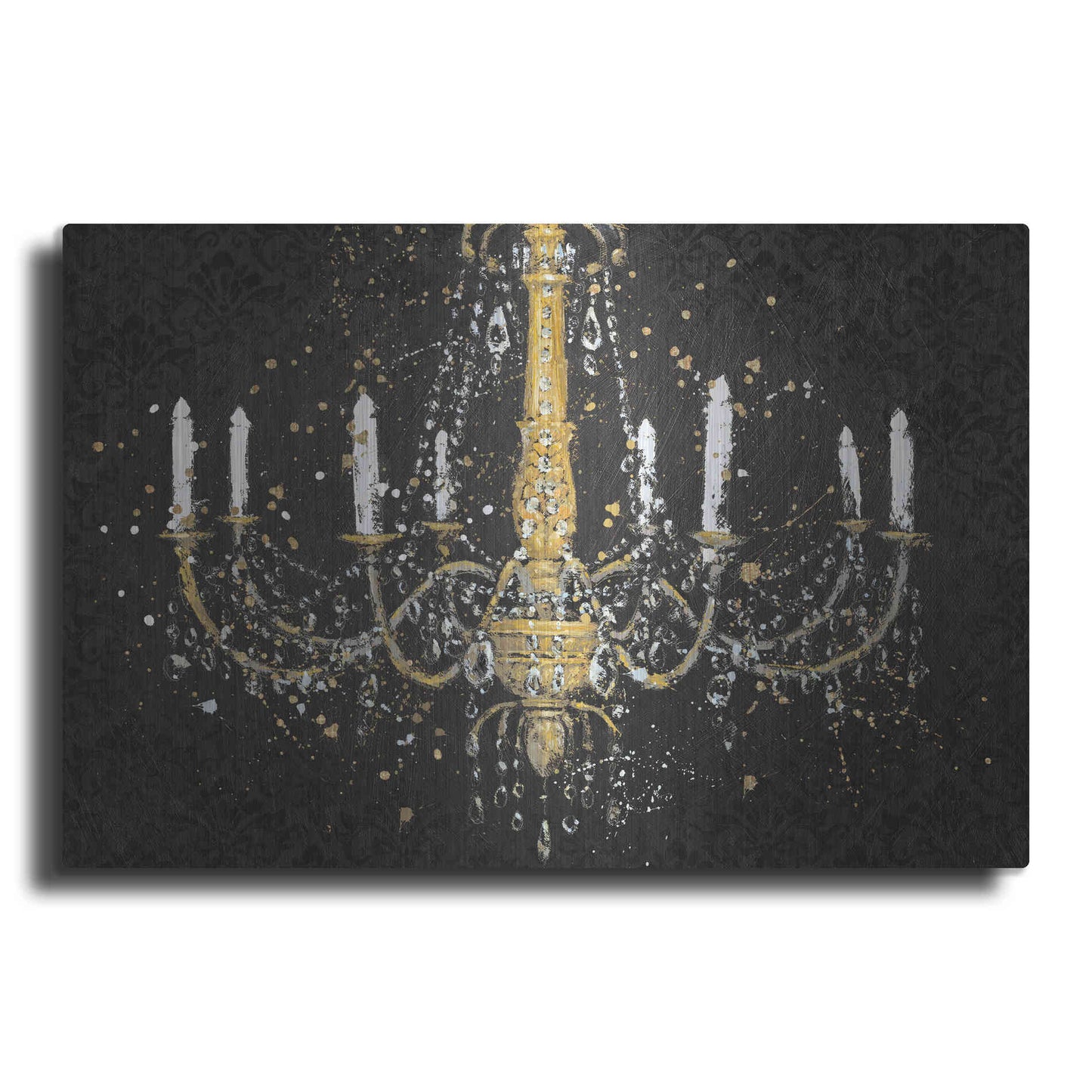 Luxe Metal Art 'Grand Chandelier Black I' by James Wiens, Metal Wall Art