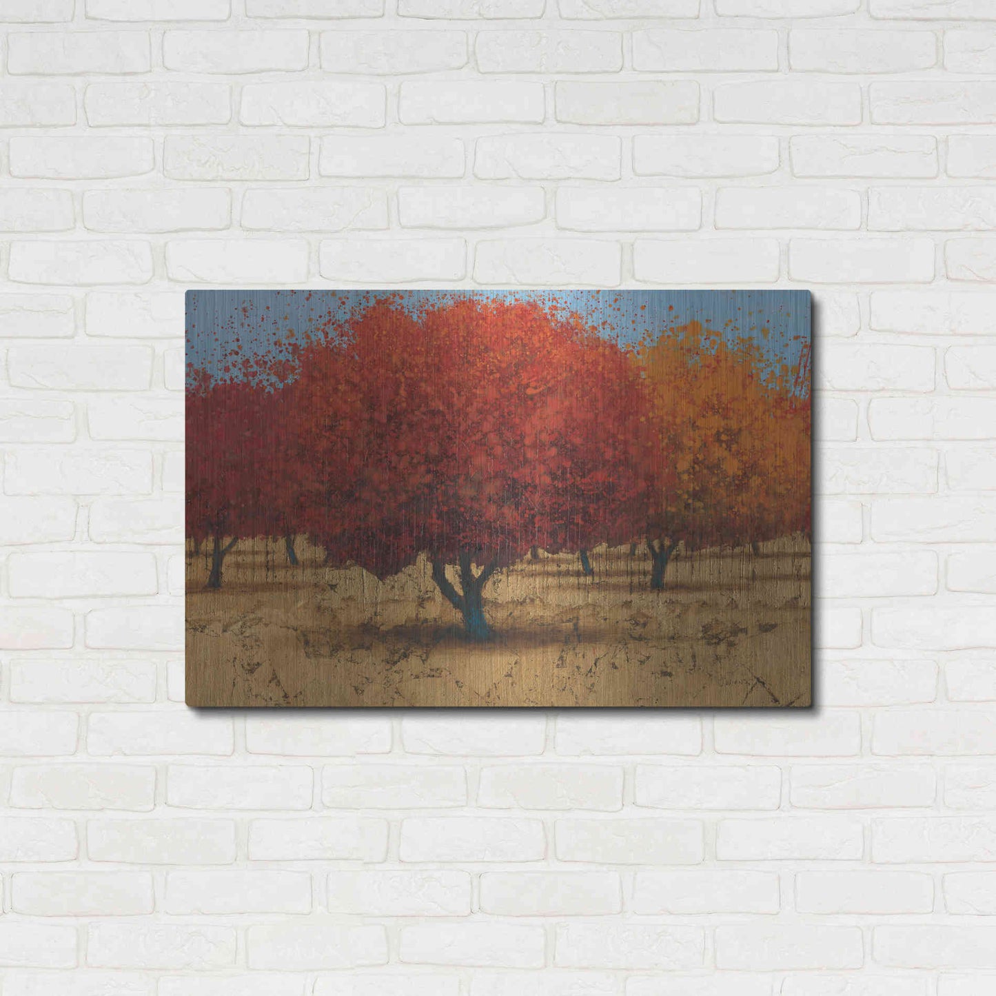 Luxe Metal Art 'Orange Trees II' by James Wiens, Metal Wall Art,36x24