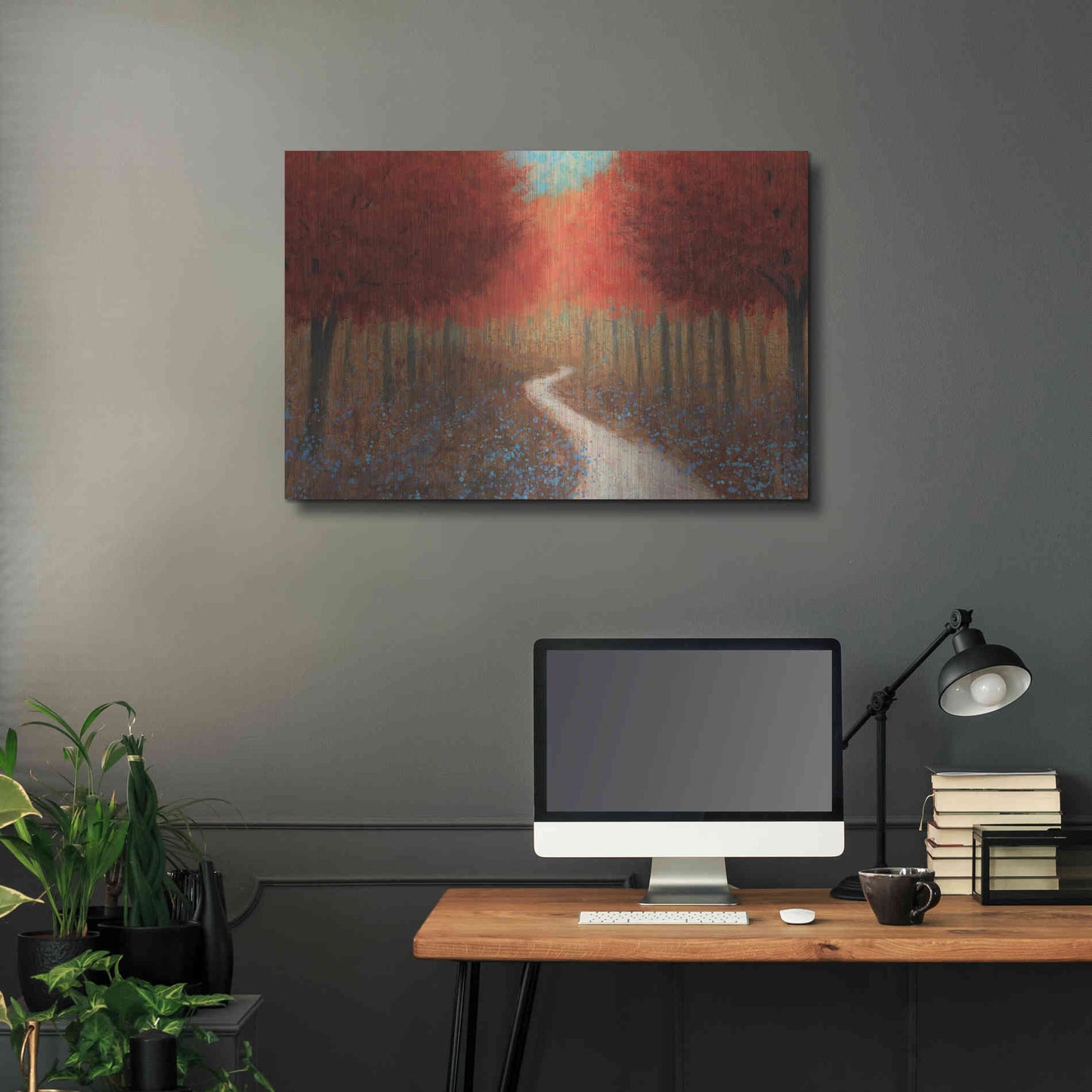 Luxe Metal Art 'Forest Pathway' by James Wiens, Metal Wall Art,36x24