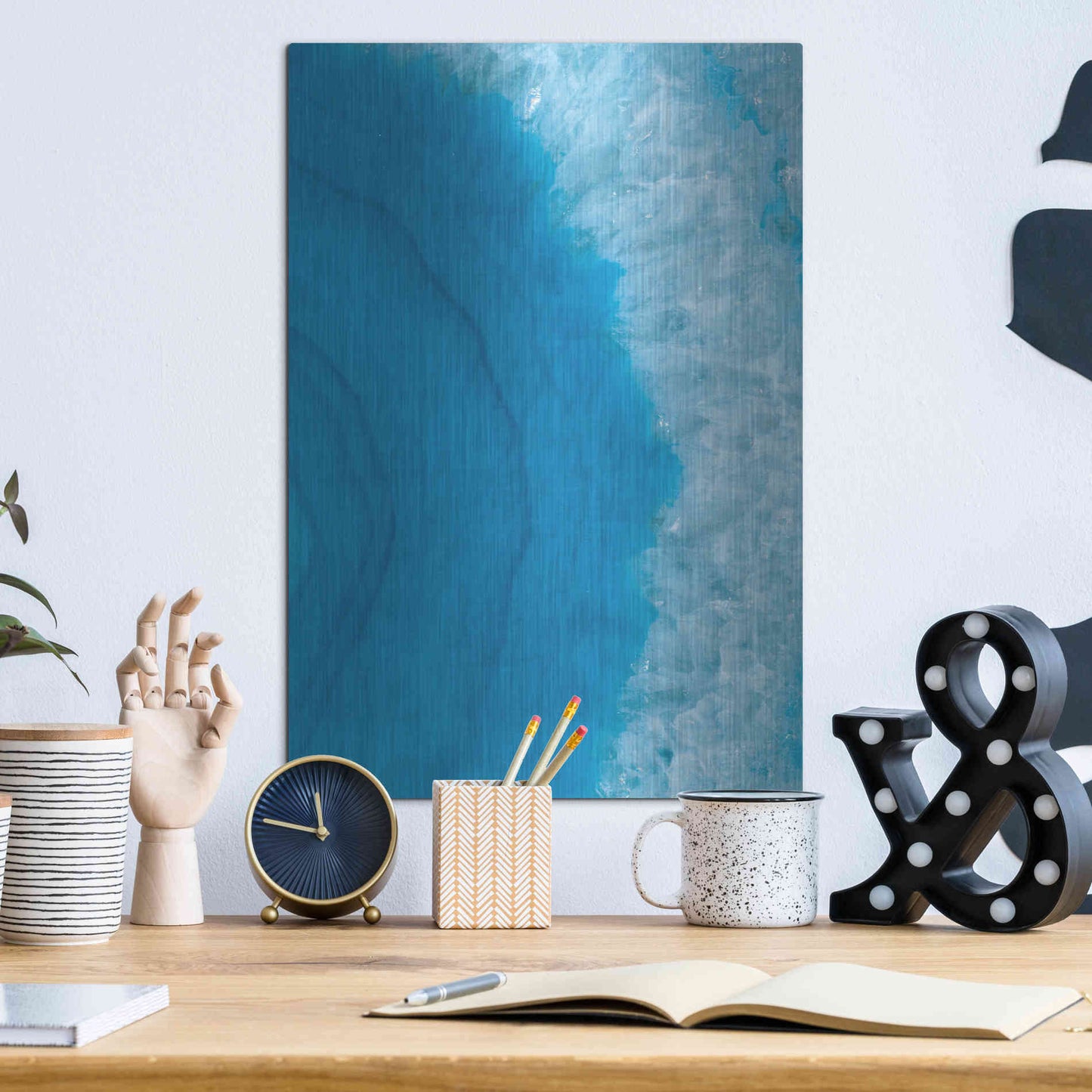 Luxe Metal Art 'Agate Geode II' by Wild Apple Portfolio, Metal Wall Art,12x16