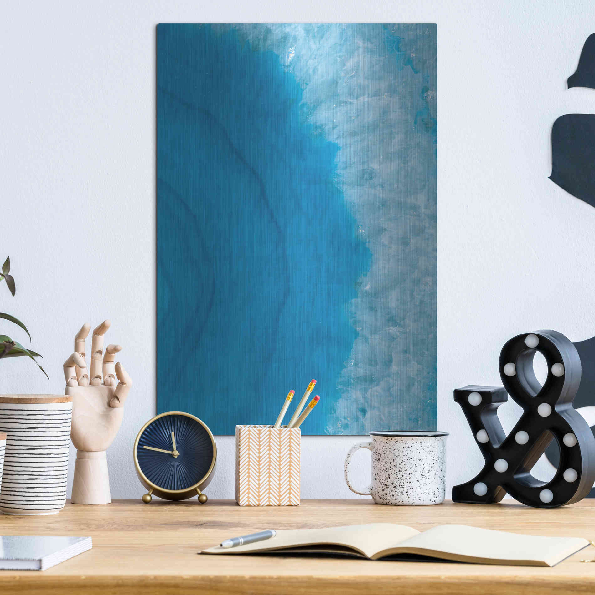 Luxe Metal Art 'Agate Geode II' by Wild Apple Portfolio, Metal Wall Art,12x16