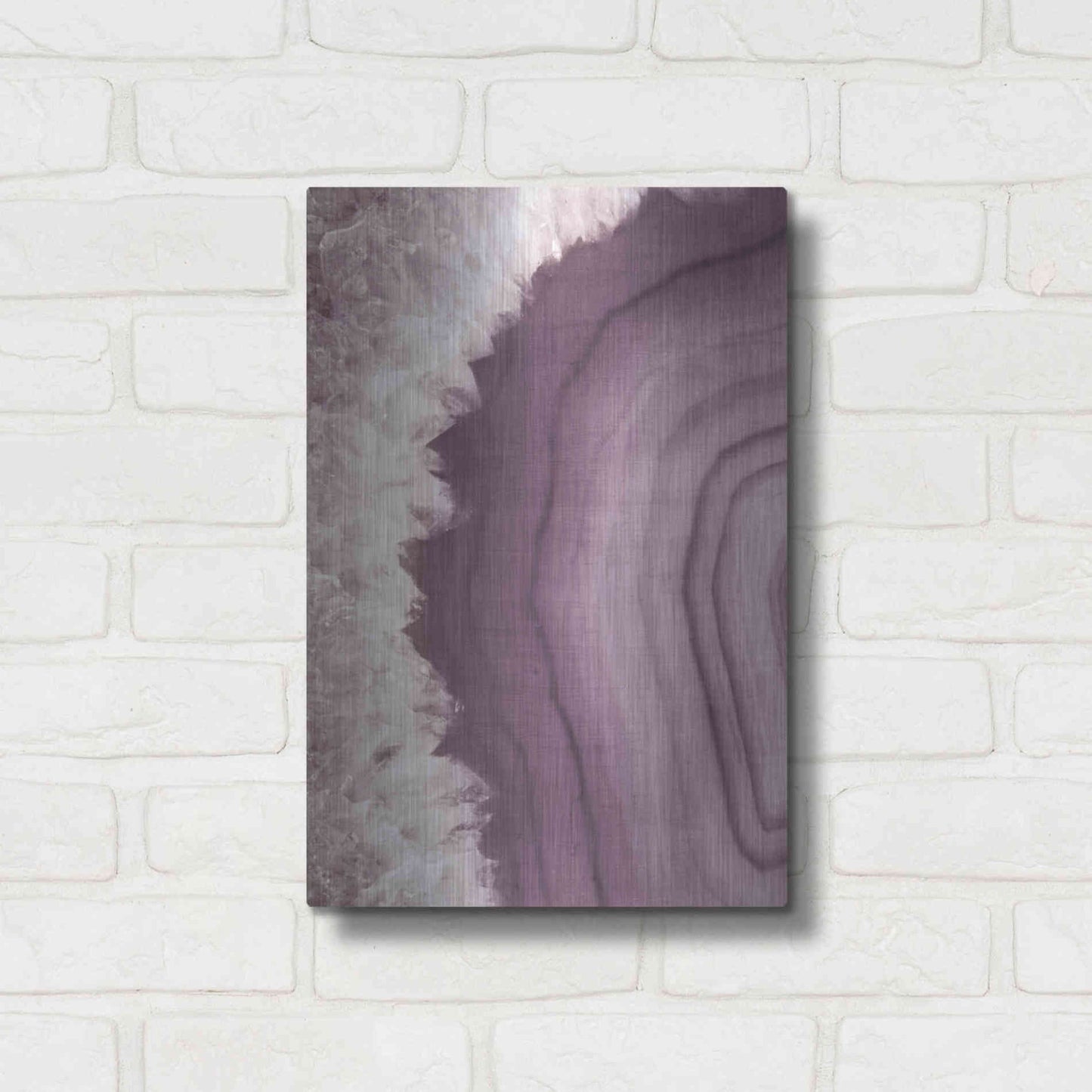 Luxe Metal Art 'Agate Geode I PLUM' by Wild Apple Portfolio, Metal Wall Art,12x16