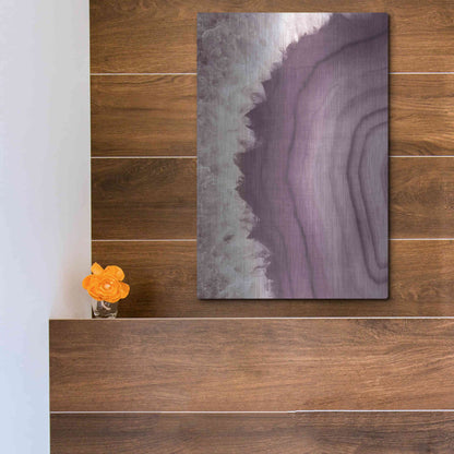 Luxe Metal Art 'Agate Geode I PLUM' by Wild Apple Portfolio, Metal Wall Art,12x16