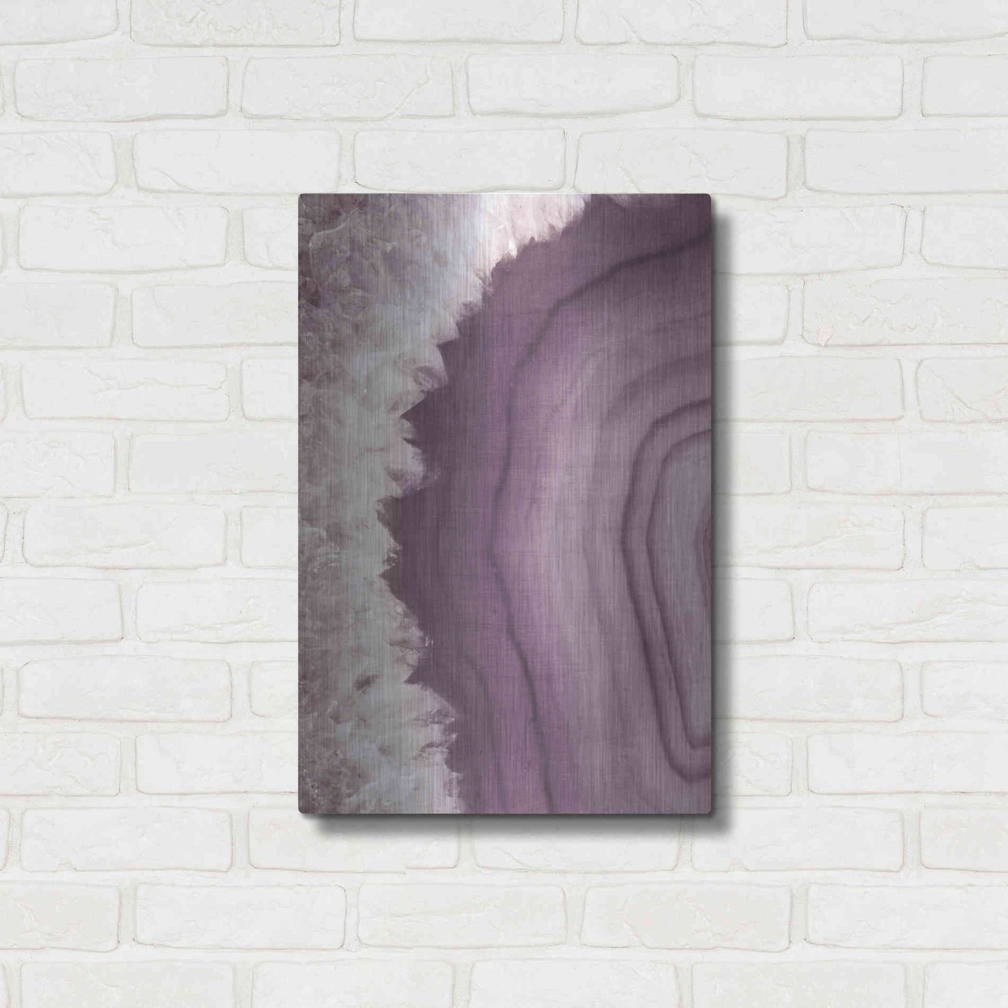 Luxe Metal Art 'Agate Geode I PLUM' by Wild Apple Portfolio, Metal Wall Art,16x24