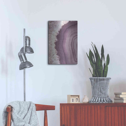 Luxe Metal Art 'Agate Geode I PLUM' by Wild Apple Portfolio, Metal Wall Art,16x24