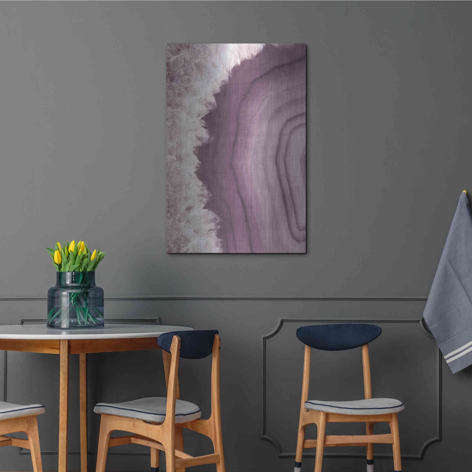 Luxe Metal Art 'Agate Geode I PLUM' by Wild Apple Portfolio, Metal Wall Art,24x36