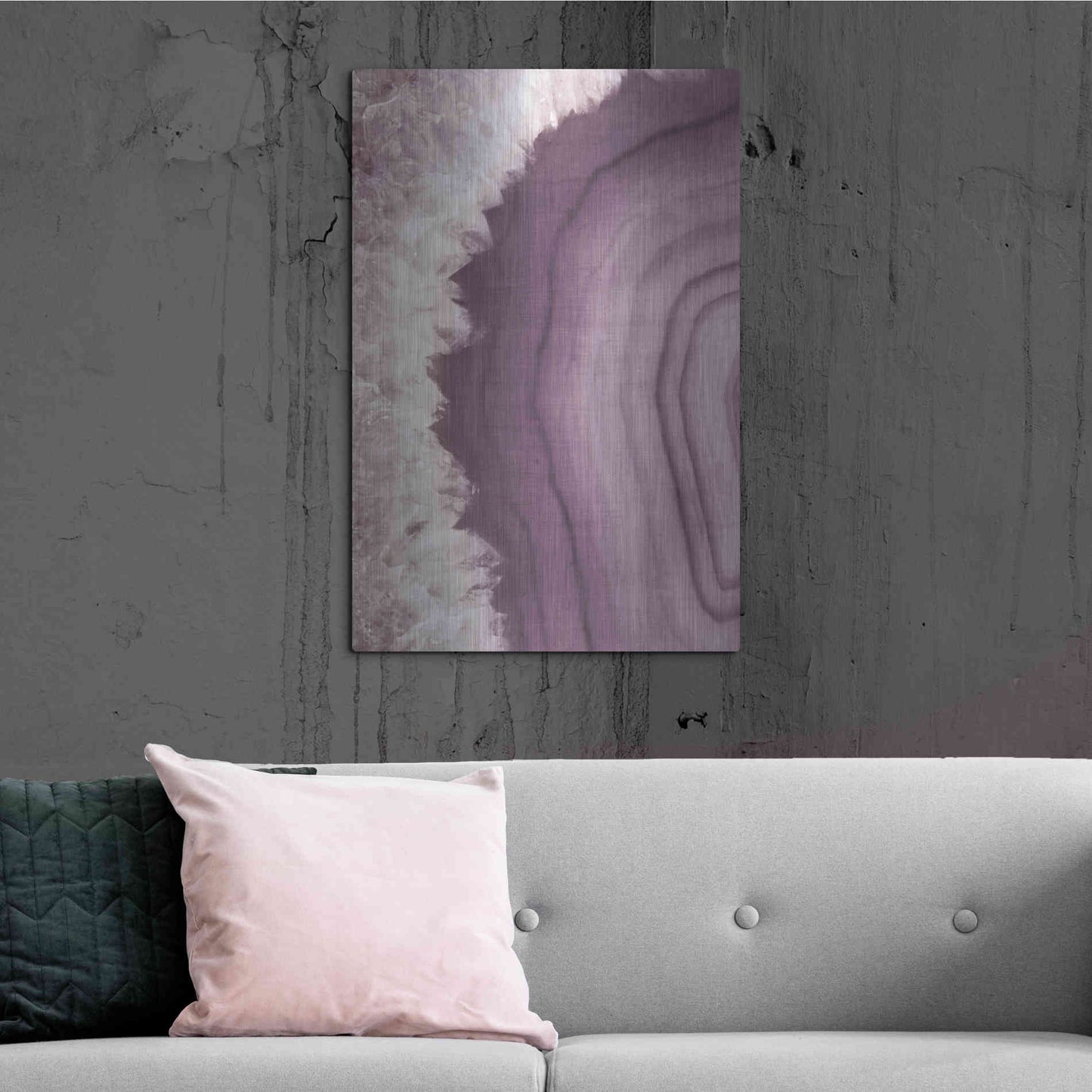 Luxe Metal Art 'Agate Geode I PLUM' by Wild Apple Portfolio, Metal Wall Art,24x36