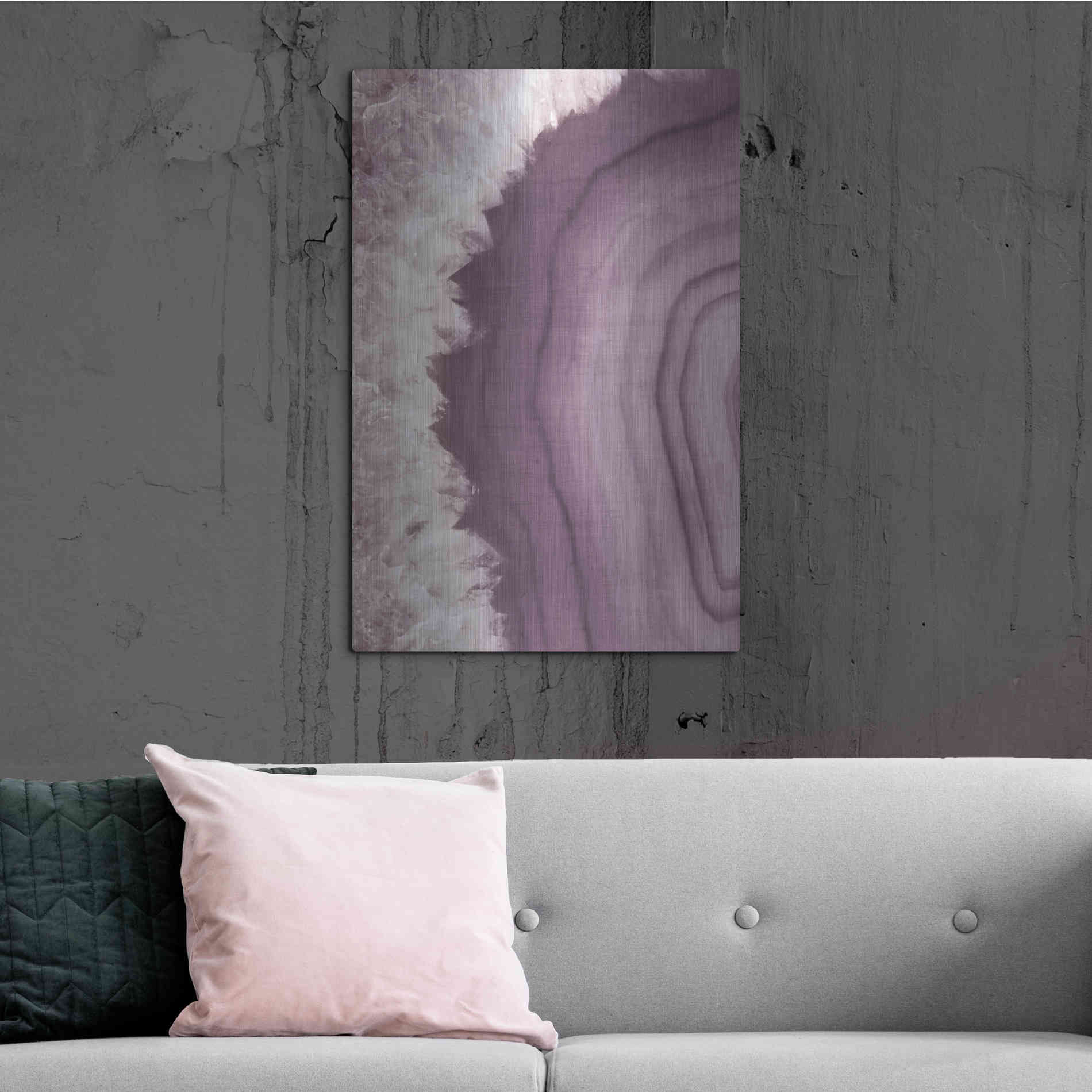 Luxe Metal Art 'Agate Geode I PLUM' by Wild Apple Portfolio, Metal Wall Art,24x36