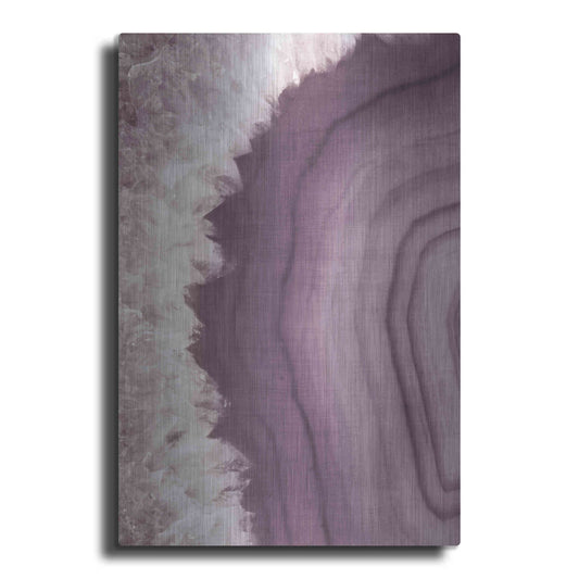 Luxe Metal Art 'Agate Geode I PLUM' by Wild Apple Portfolio, Metal Wall Art