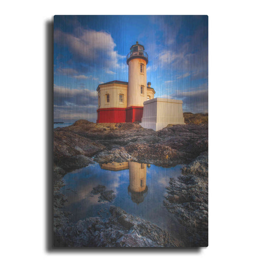 Luxe Metal Art 'Coquille Lighthouse' by Darren White, Metal Wall Art