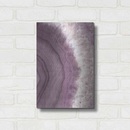 Luxe Metal Art 'Agate Geode II PLUM' by Wild Apple Portfolio, Metal Wall Art,12x16