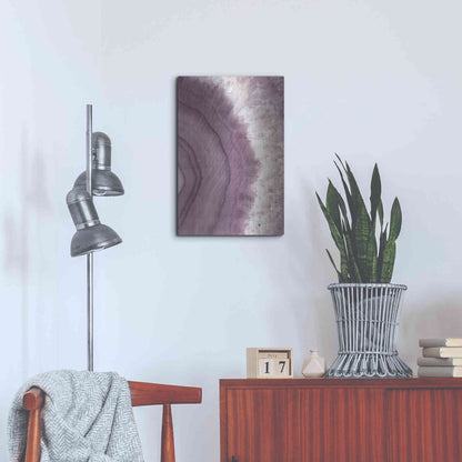 Luxe Metal Art 'Agate Geode II PLUM' by Wild Apple Portfolio, Metal Wall Art,16x24