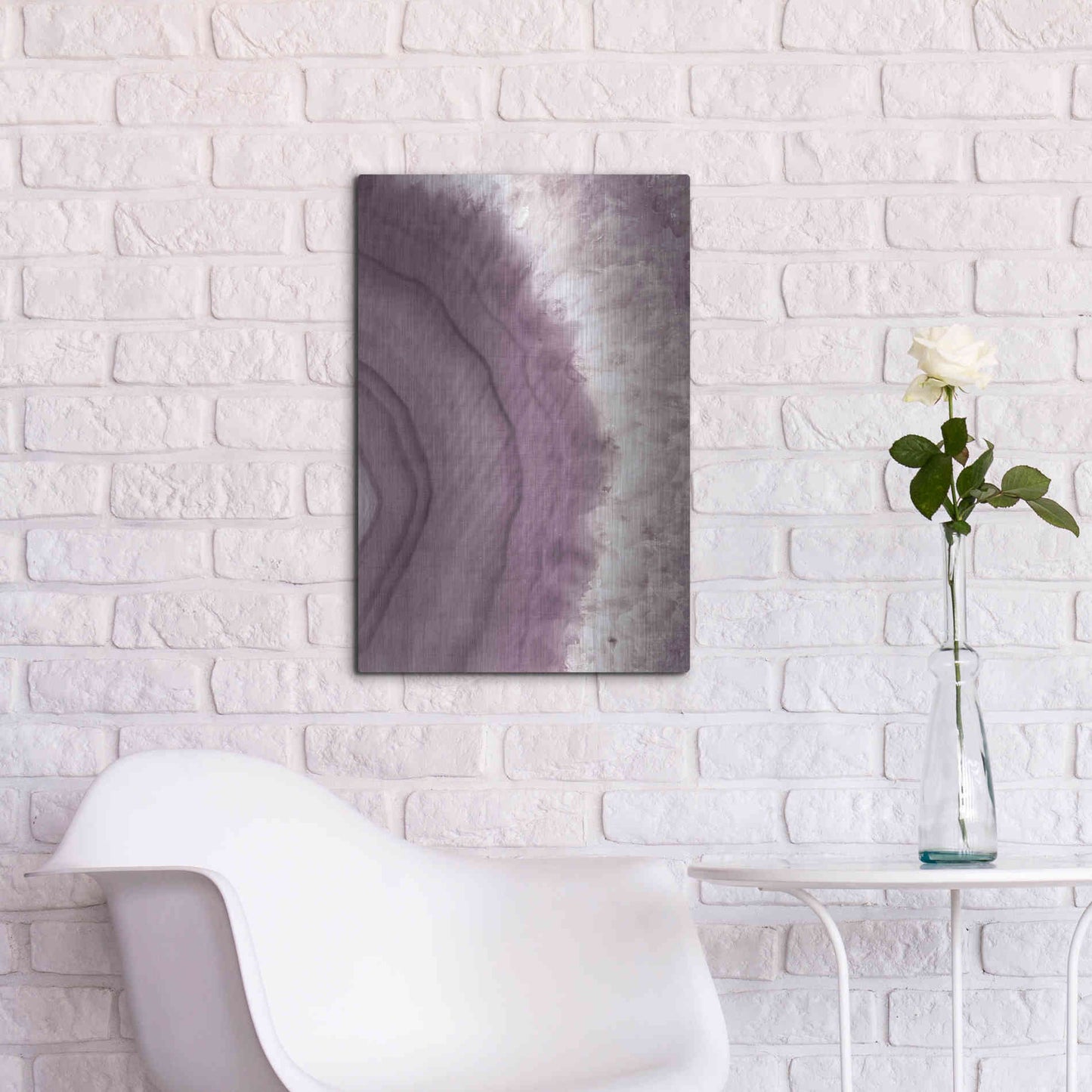 Luxe Metal Art 'Agate Geode II PLUM' by Wild Apple Portfolio, Metal Wall Art,16x24