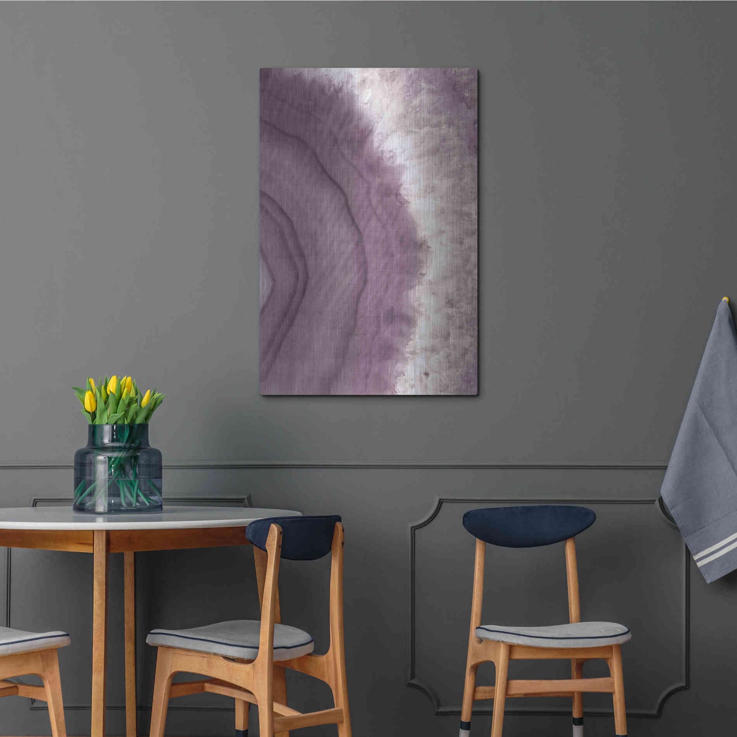 Luxe Metal Art 'Agate Geode II PLUM' by Wild Apple Portfolio, Metal Wall Art,24x36