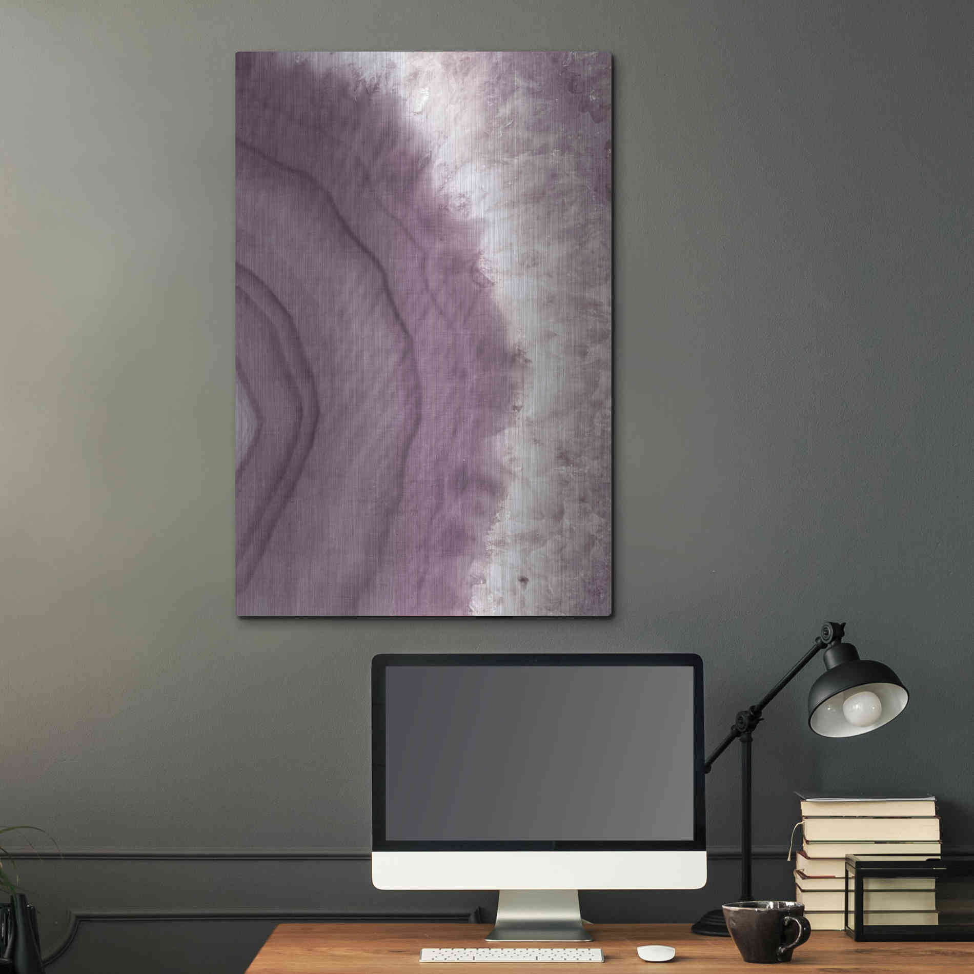 Luxe Metal Art 'Agate Geode II PLUM' by Wild Apple Portfolio, Metal Wall Art,24x36