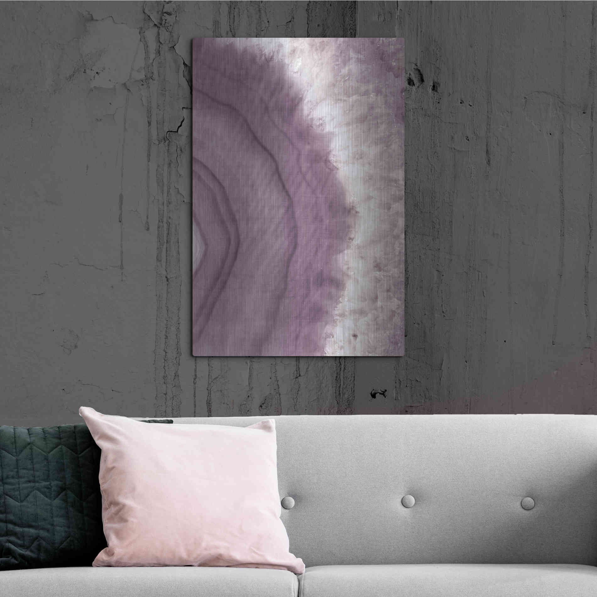 Luxe Metal Art 'Agate Geode II PLUM' by Wild Apple Portfolio, Metal Wall Art,24x36