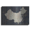 Luxe Metal Art 'Old World Map China' by Wild Apple Portfolio, Metal Wall Art