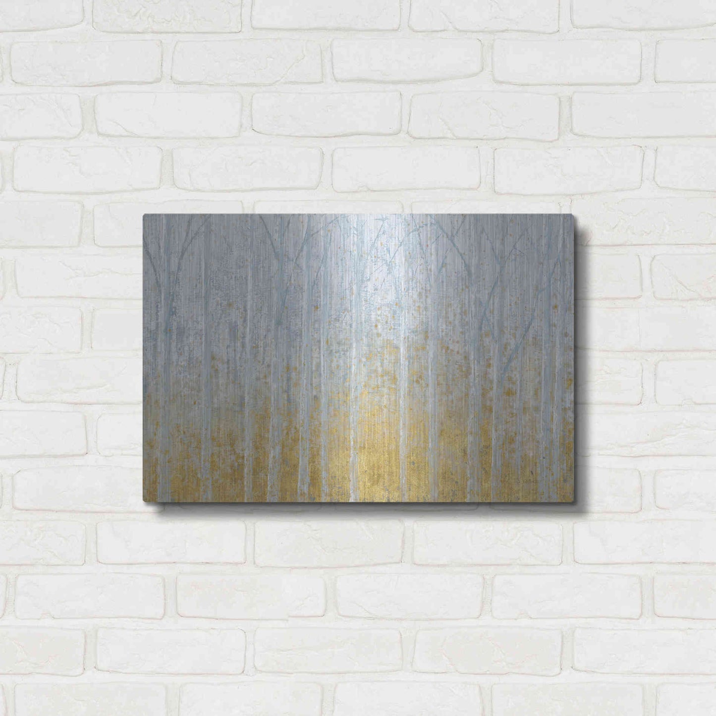 Luxe Metal Art 'Silver Water GOLD' by James Wiens, Metal Wall Art,24x16