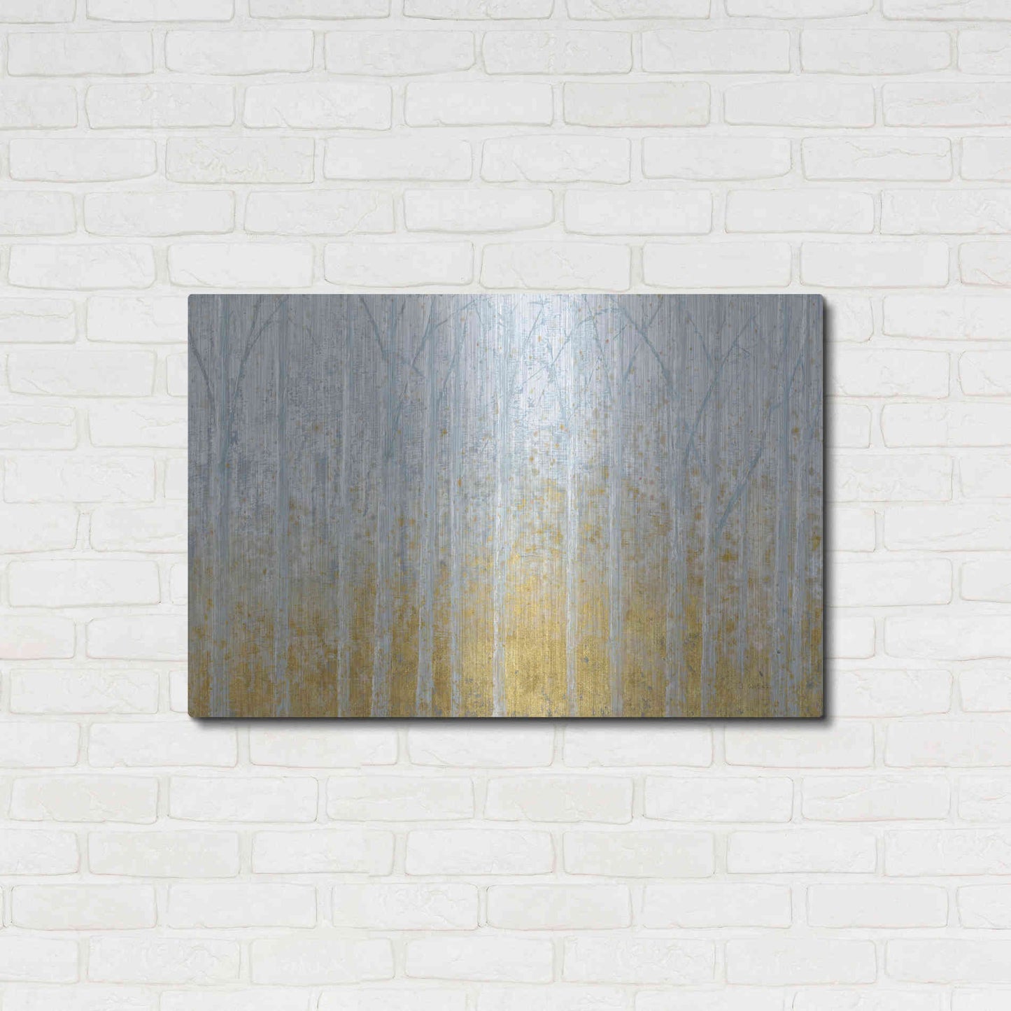 Luxe Metal Art 'Silver Water GOLD' by James Wiens, Metal Wall Art,36x24