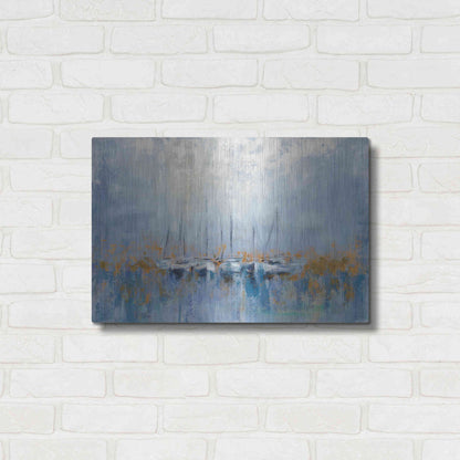 Luxe Metal Art 'Boats in the Harbor' by Silvia Vassileva, Metal Wall Art,24x16