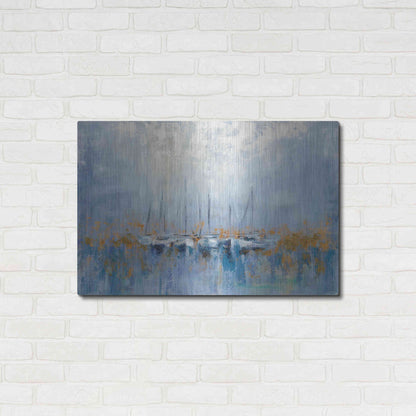 Luxe Metal Art 'Boats in the Harbor' by Silvia Vassileva, Metal Wall Art,36x24