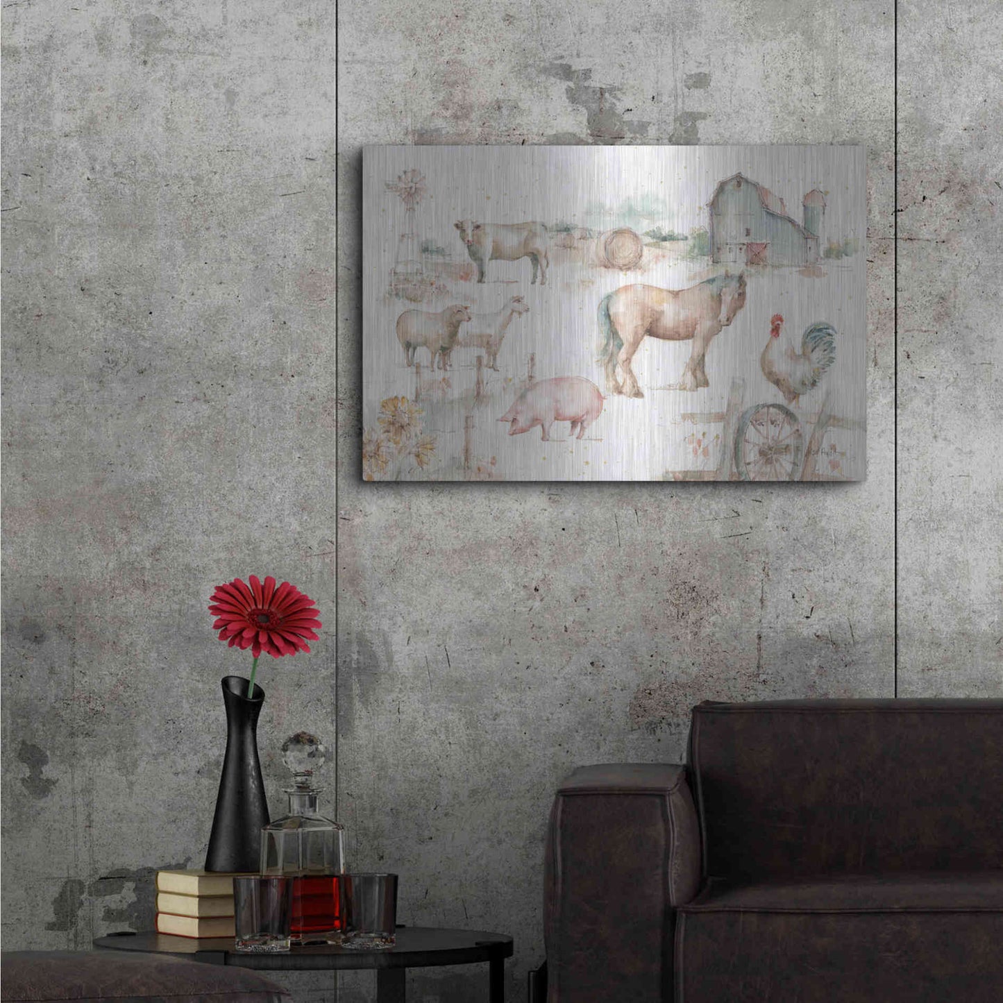 Luxe Metal Art 'Farm Friends XIII' by Lisa Audit, Metal Wall Art,,36x24