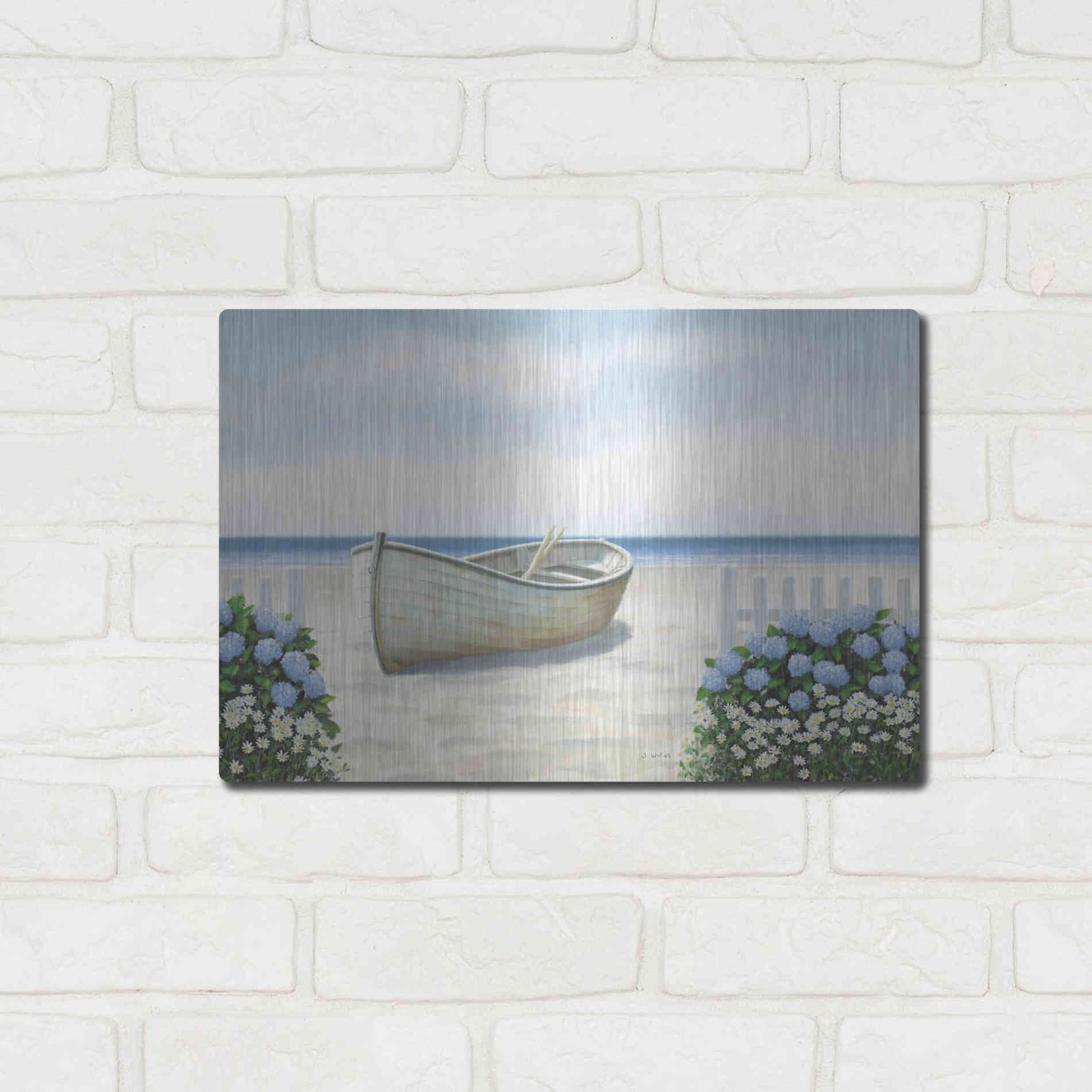 Luxe Metal Art 'Beach Days I' by James Wiens, Metal Wall Art,16x12