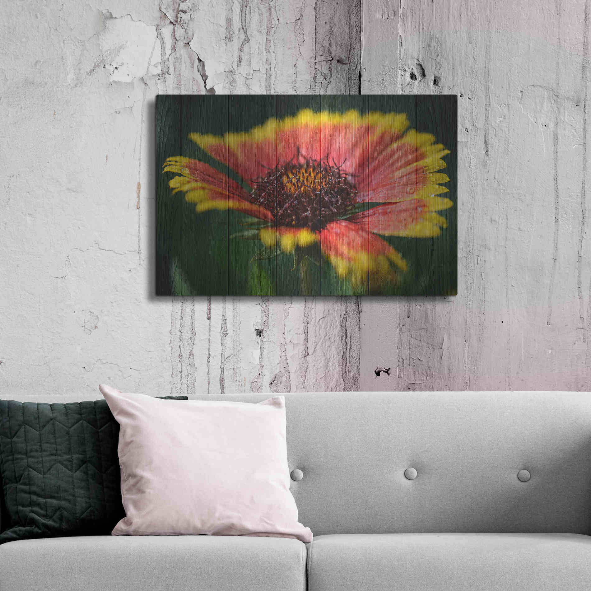 Luxe Metal Art 'Wood Series: Sunburst', Metal Wall Art,36x24