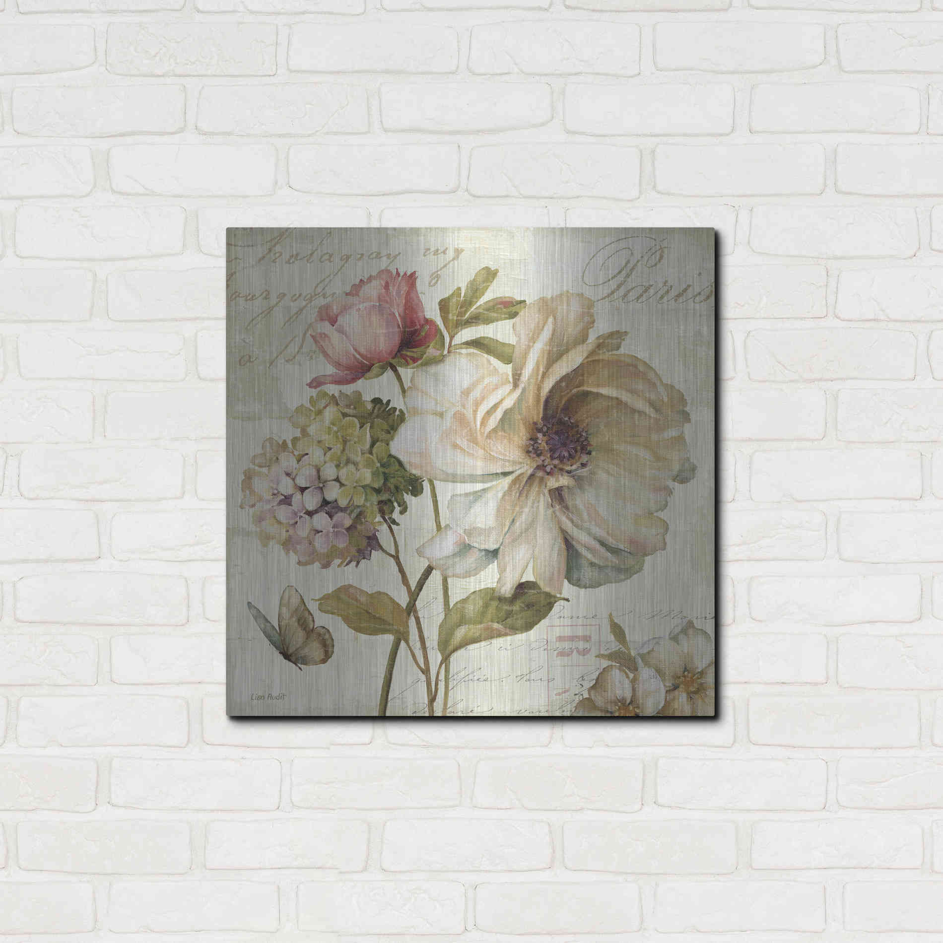 Luxe Metal Art 'Marche de Fleurs' by Lisa Audit, Metal Wall Art,,24x24