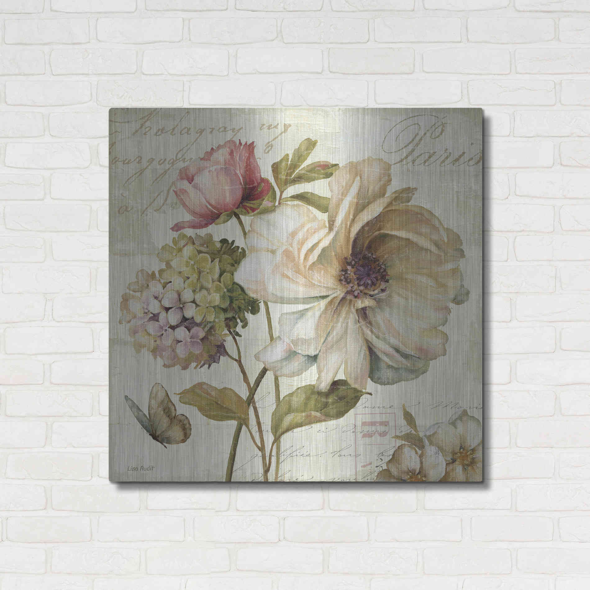 Luxe Metal Art 'Marche de Fleurs' by Lisa Audit, Metal Wall Art,,36x36